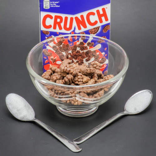 30g de céréales Crunch sans lait contiennent 1,5 cuil. à café de sucre