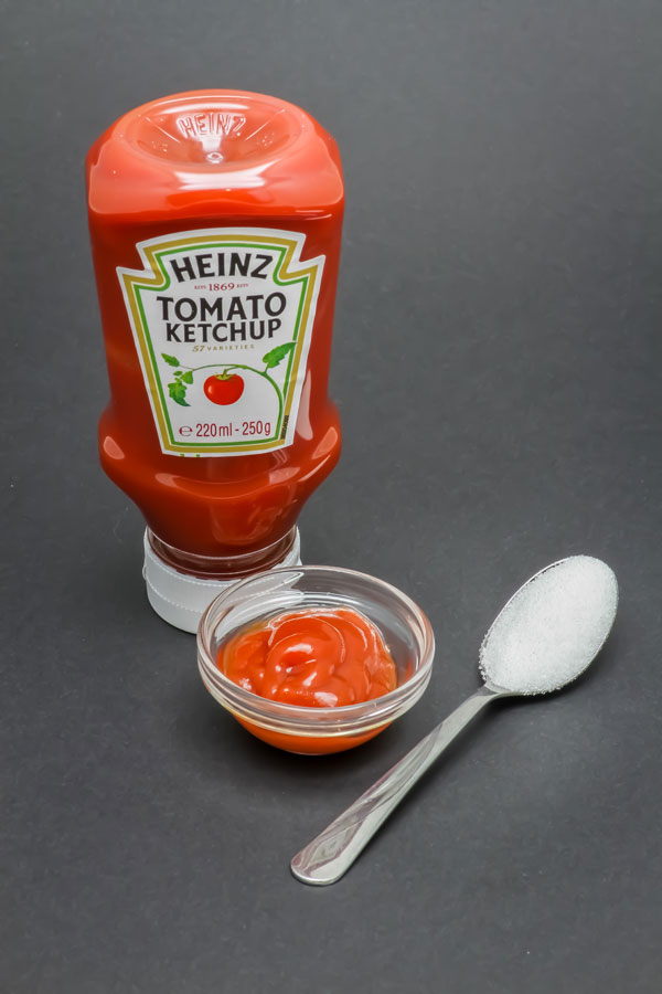 22g de ketchup contiennent de 1 cuil. à café de sucre