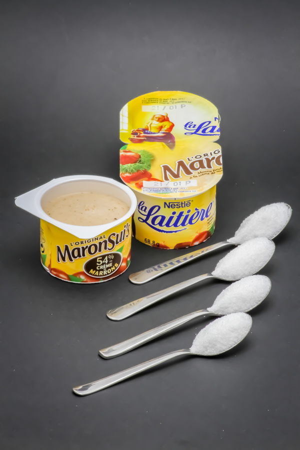 1 pot de MaronSui's contient 4 cuil. à café de sucre