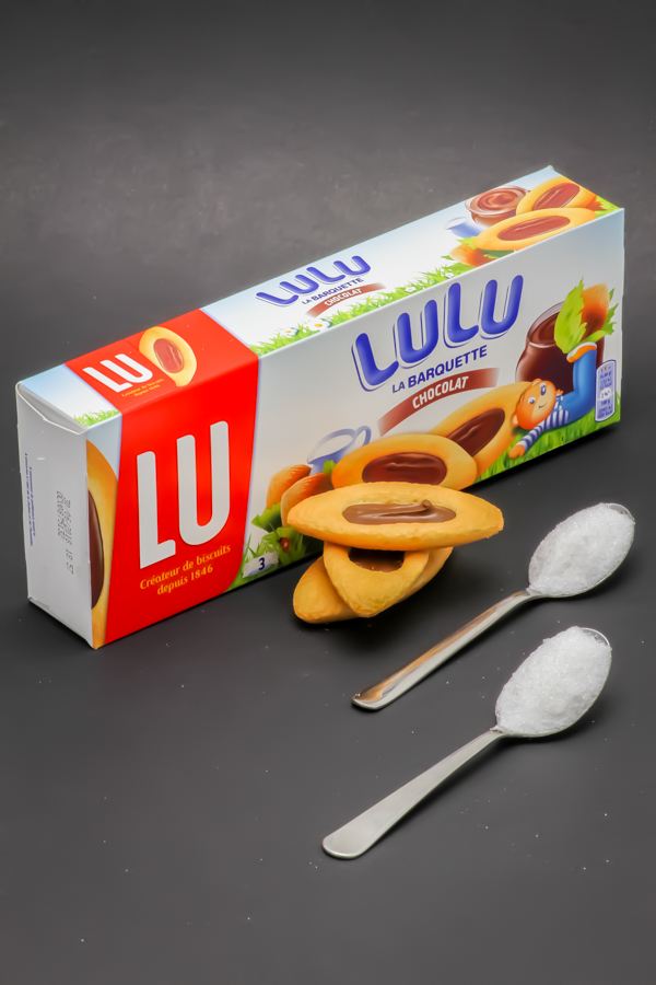 3 Lulu La Barquette chocolat de Lu contient 1,9 cuil. à café de sucre soit 9,3g
