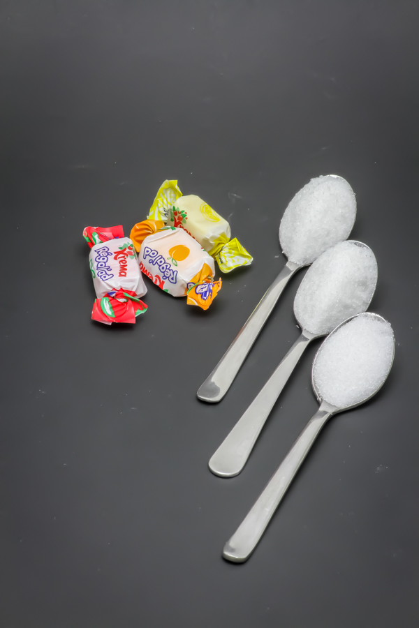 3 bonbons Régal'ad de Krema contiennent 2,7 cuil. à café de sucre soit 13,3g