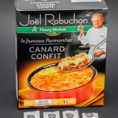 1 parmentier de canard confit Fleury Michon contient 3,75 dosettes de sel soit 3g