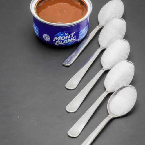 1 Mont Blanc chocolat contient 4,2 cuil. à café de sucre soit 21g