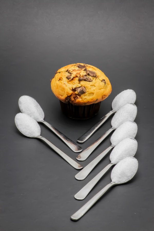 1 muffin chocolat vanille Starbucks contient 7,1 cuil. à café de sucre soit 35,6g