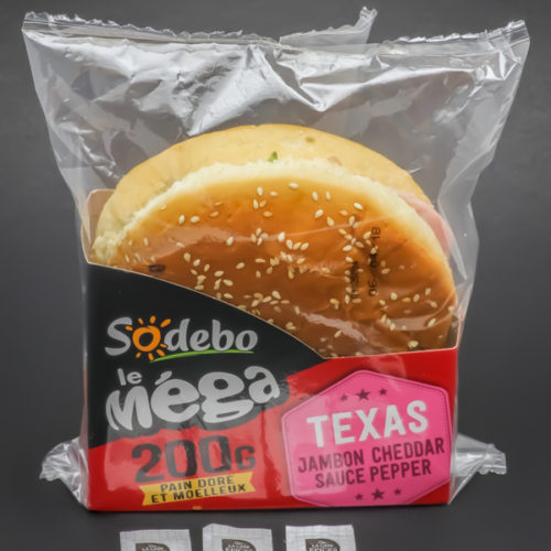 Le Méga Texas Sodebo contient 3,1 dosettes de sel soit 2,5g