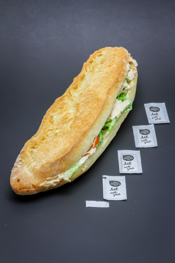 1 sandwich Dieppois de Paul contient 4,2 dosettes de sel soit 3,34g